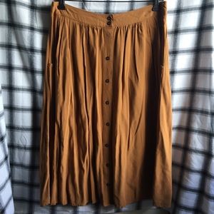 Mustard Yellow Midi Skirt